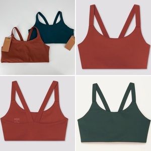 GIRLFRIEND COLLECTIVE Set of 2 Lou V-Back Bra Green & Orange Size Large NEW
